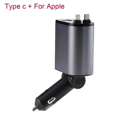 4 IN 1 Car USB C Charger Type C PD Super Fast Charging Adapter Retractable Cable - Picture 7 of 7
