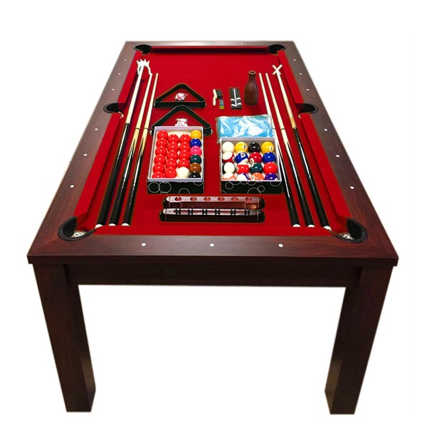 Vulcan Red – 7 Ft Billardtisch Rot Und Tisch-image