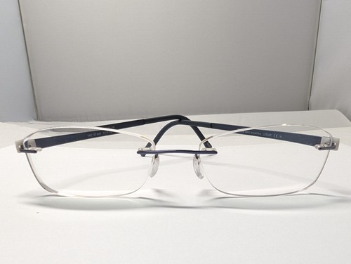 Silhouettenbrille, nur Rahmen, Titan, Made in Austria, randlos, blau - Bild 2 von 11