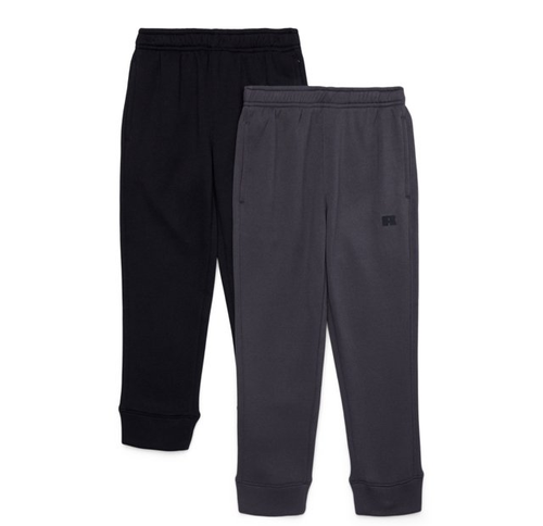 Russell Athletic Boys Fleece Sweatpants Husky 2 Pack Gravel/Black Size 10/12H