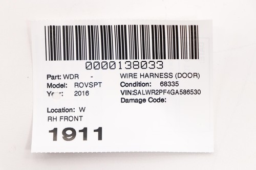 2014 -2022 LAND ROVER RANGE ROVER SPORT FRONT RIGHT DOOR WIRE WIRING HARNESS OEM - Imagen 13 de 13