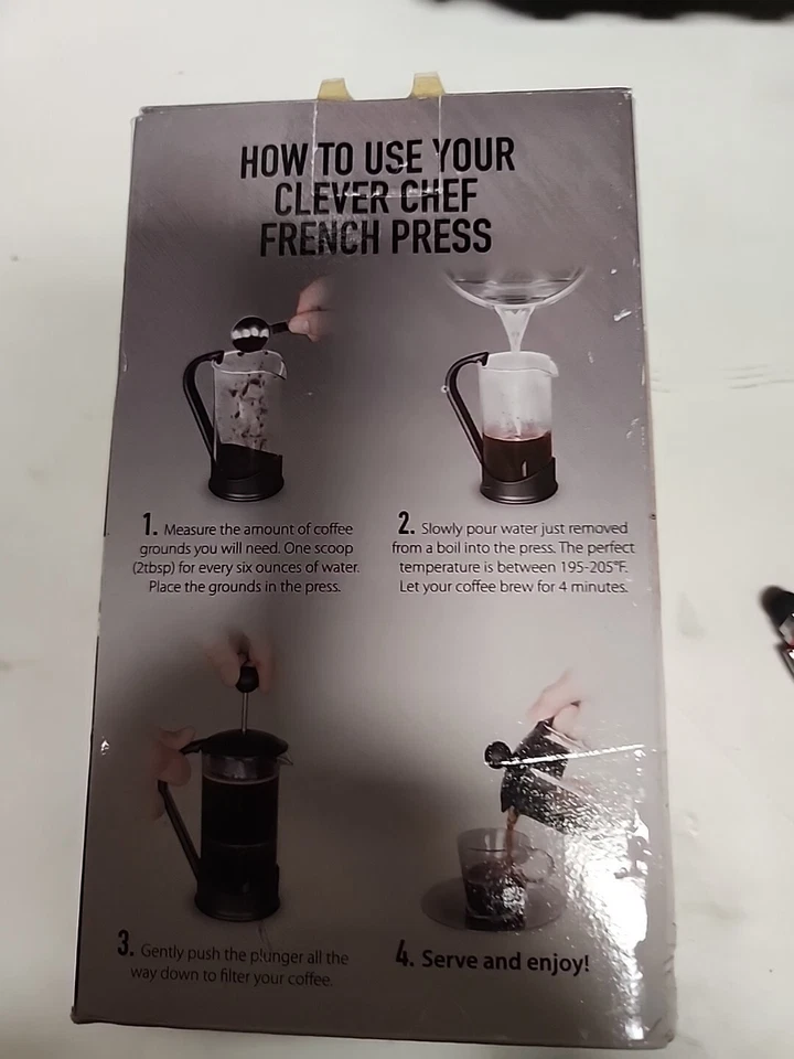 Nuevo en caja abierta.  Prensa francesa inteligente chef de un solo servicio. Foto 3 de 3