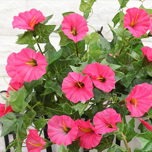 Artificial Vines Flowers Morning Glory Hanging Plants Fake Green Plant Home... - Picture 10 of 24