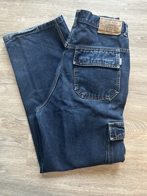 Vintage Meister Cargo Men's Wide Leg Jeans Heavy Weight 33x32 Y2K