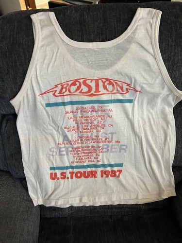 VINTAGE 1987 BOSTON Thjrd Stage Tour WOMENS'S TANK TOP MED/LG EXC- 2-sided - Picture 3 of 4