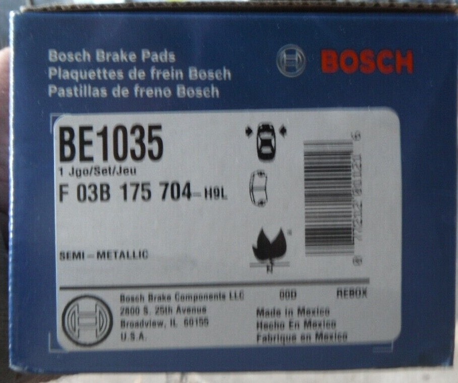 Disc Brake Pad Set-Blue Brake Pads with Hardware Front Bosch