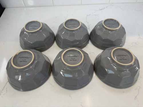 6-Michael Haigh for West Elm Grey Cereal Soup Bowls 5.75" Hexagon Sides - Picture 18 of 24