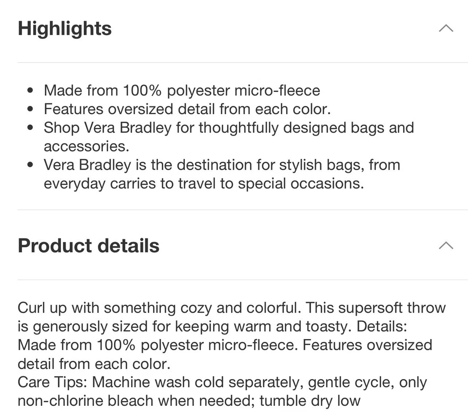 NUEVO CON ETIQUETAS Vera Bradley Fleece Manta Bolso Cat’s Maullido Azul Suave Regalo 80 x 50 $65 Foto 4 de 4