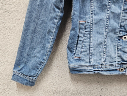 Abercrombie Fitch Kids Jacket 15/16 Blue Cotton Blend Long Sleeve Collared Denim - Picture 4 of 17