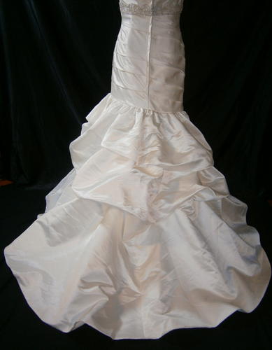 Angel Rivera Atelier 10 Wedding Dress Ivory Strapless Silk Satin Ruching Draping - Picture 9 of 14