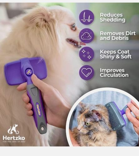 Hertzko Slicker Dog Brush: Ultimate Self-Cleaning Dog and Cat Brush Free P&P - Picture 2 of 4