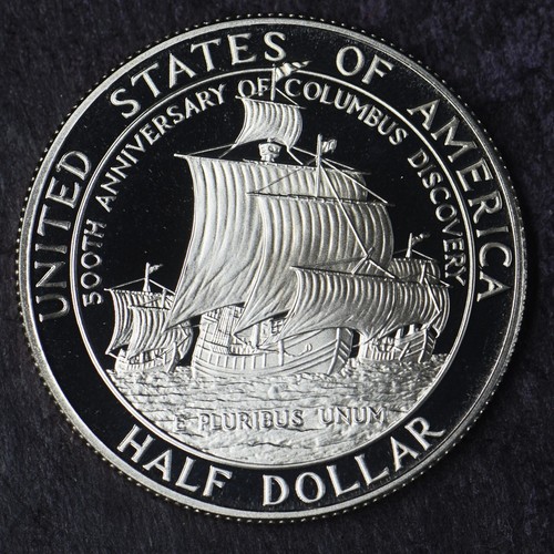 1992-S Proof Christopher Colombus Modern Commemorative Half Dollar 50C - Picture 2 of 2