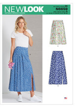 New Look Pattern 6659 Womens Uncut Pleated Skirt with Slit 10 12 14 16 18 20 22