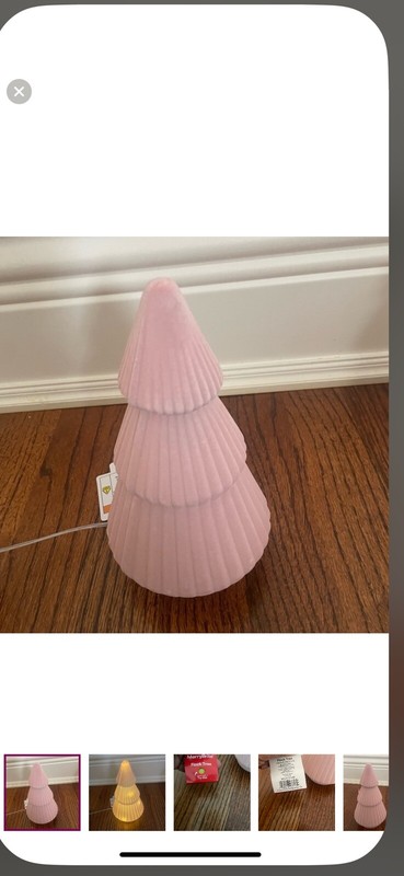 NEW MERRYBRITE PINK VELVET GLASS TREE