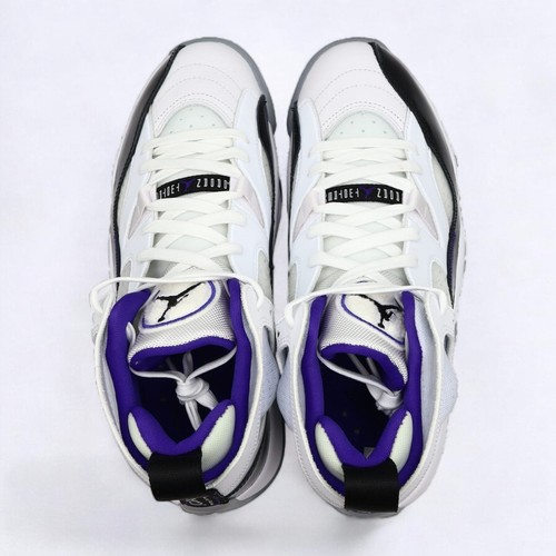 Zapatos de baloncesto Nike Jumpman Two Trey blancos negros Concord de caña alta para hombre talla 8 - Imagen 5 de 9