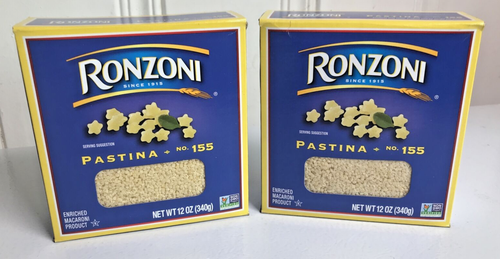 2 Ronzoni Pastina 155 Star Shaped 12 oz Boxes Best By Nov 2025 - Picture 1 of 6