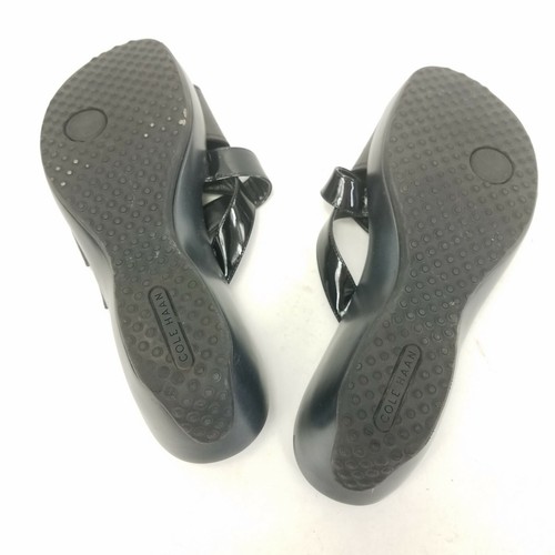 COLE HAAN Grand Margate Slide Sandals Black Slip On Strappy Shoes D43730 Sz 8.5 - Picture 7 of 8