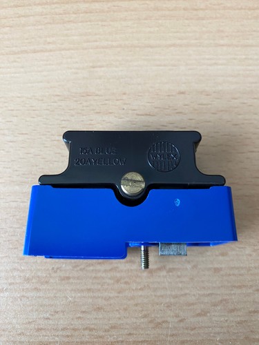 WYLEX HRC Cartidge Fuse Assembly 15Amp (Blue) x 2 Complete With Base Shields - Picture 4 of 5