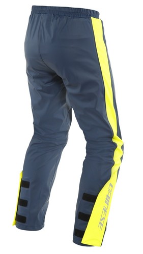 PANTALONI ANTIPIOGGIA MOTO DAINESE STORM 2 UNISEX BLU GIALLO FLUO TG XS - Picture 2 of 2