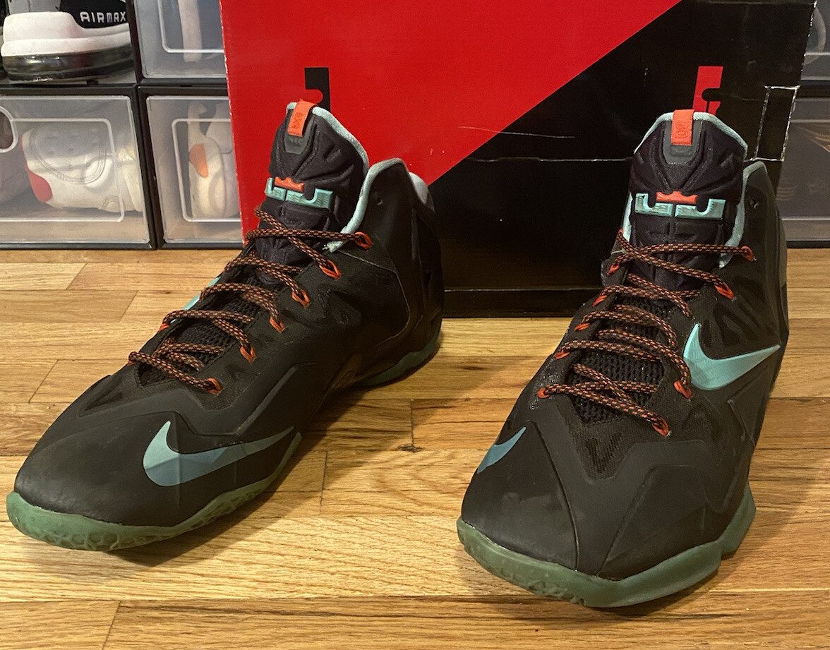 Nike Lebron James XI 11 Mens Sz 13 Sneakers 616175 004 Black Jade Crimson
