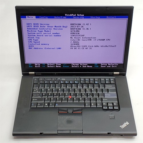 Lenovo ThinkPad W520 Laptop i7 2760QM 2.40GHZ 15.6" FHD 16GB RAM 1TB HDD NO OS - Picture 1 of 10