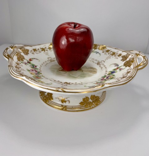 Anfang 19. Jahrhundert Davenport Kuchenständer handbemalt Segelmotiv Goldrand - Bild 9 von 9