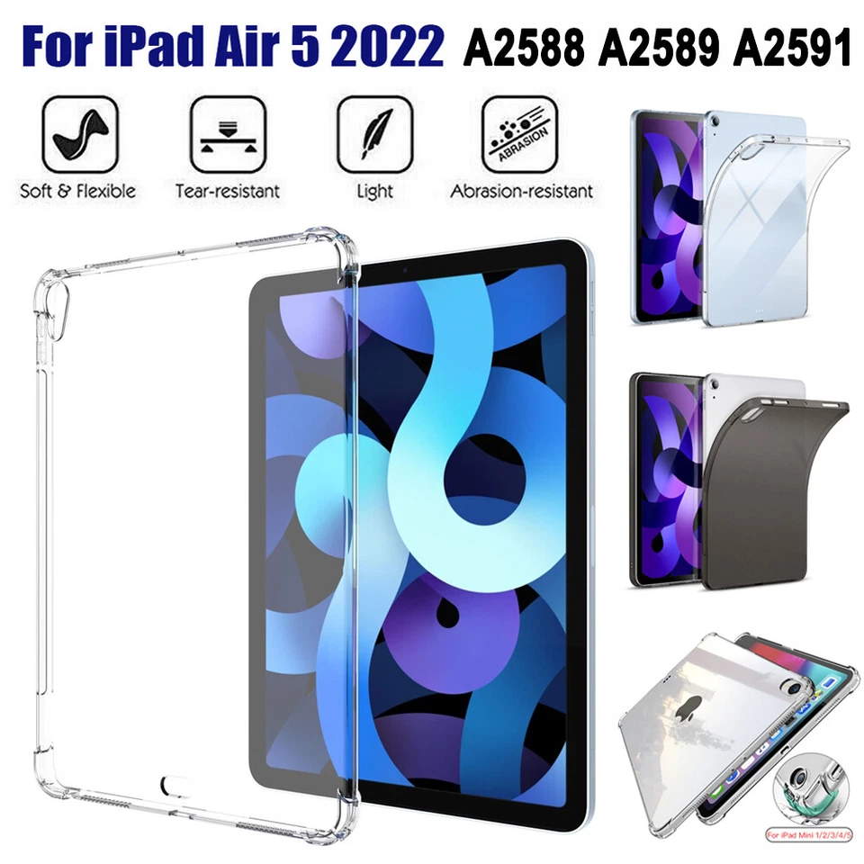 Shockproof Clear TPU Case Cover For iPad Air 4/5th 10.9" 2022 Pro 11 12.9 10.2" - Image 3 of 4