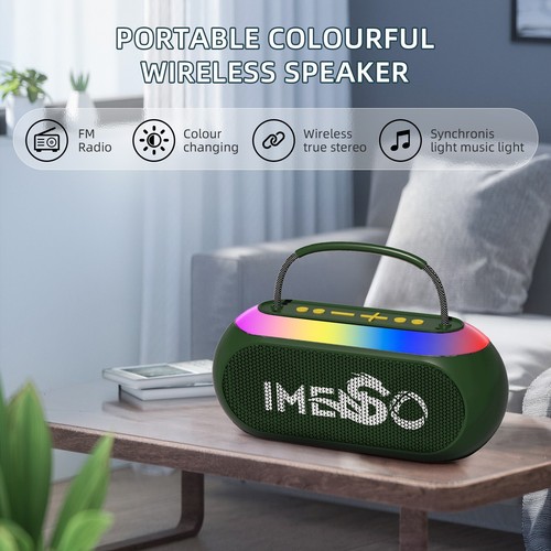 Drahtloser Bluetooth leistungsstarker Lautsprecher LED RGB Lichter Stereo - grün - von IMENSO - Bild 5 von 16