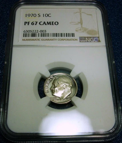 1970-S NGC PF67 CAMEO 10C ROOSEVELT DIME #003