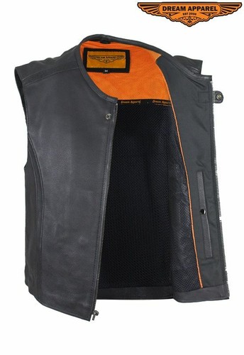 Men's Motorcycle Speedster Gambler Club Vest with Black Mesh Lining and Pockets - Picture 5 of 10