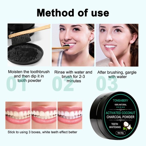 30g Natural Organic Activated Charcoal Tooth Teeth Whitening Powder - Picture 9 of 9