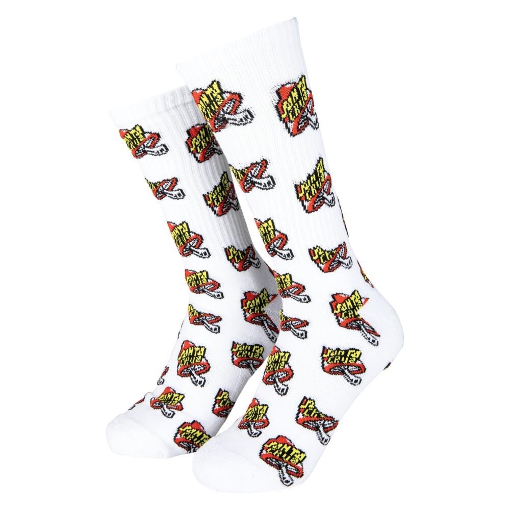 Calcetines Santa Cruz Skateboards Toadstool Dot - Blanco - OFERTA
