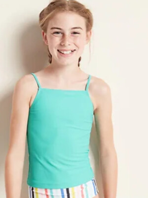 Old Navy Kid Girls Turquoise Tankini Bikini Swim Tank Top Size