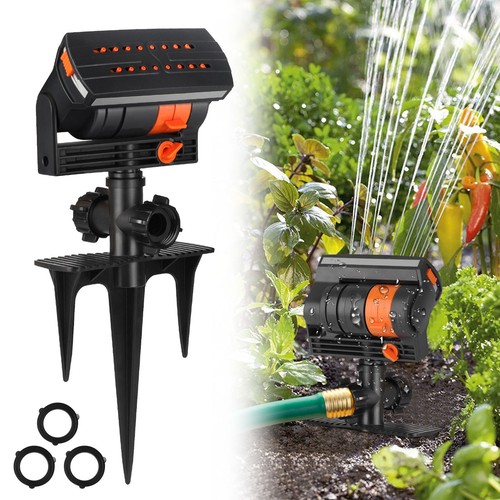 Oscillating Lawn Sprinkler Adjustable Spray Garden Yard Water Sprinkler Spike