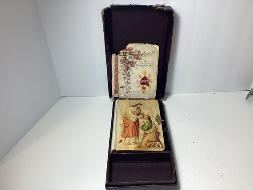 Antique 1887 Celluloid First Communion/ Prayer Book Miniature Hinged Crucifix - Picture 17 of 20
