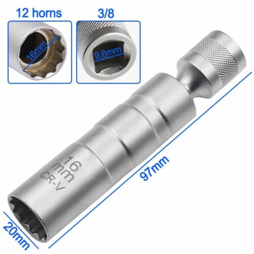 14MM 16MM Thin Wall Magnetic Swivel Spark Plug Socket 12-Point Removal Tool - Picture 16 of 21