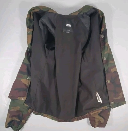 Vans Jacket Youth Medium Camouflage Torrey Windbreaker Snap Button Mock Neck - Picture 3 of 8