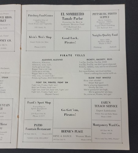 1950 California HS Football Program Pittsburg Vs Acalanes October 13, 1950 PHS - Picture 6 of 6