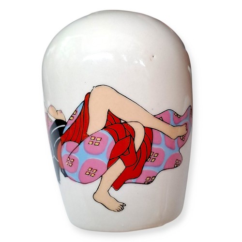 Japanese Shunga Erotic Sake Empty Bottle Kama Sutra Geisha Mini Flower Vase B18 - Picture 8 of 10