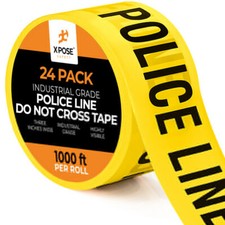 24pk Police Line Do Not Enter Tape Roll - 24 Rolls - 1000 Ft x 3 Inch Wide Each