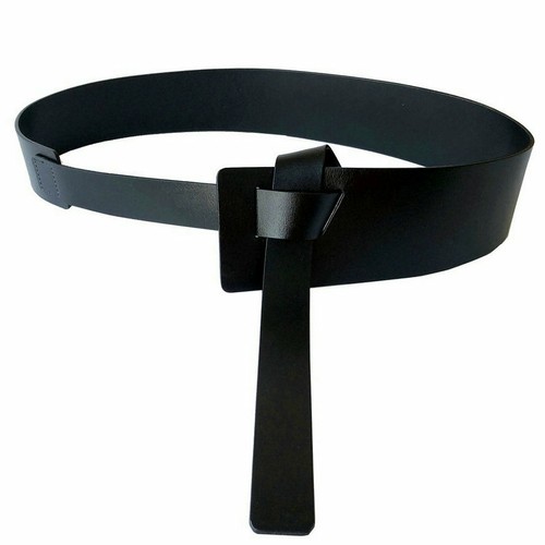 Real Leather Waist Belt Wrap Around Self Tie Obi Cinch Waistband Women's Belt - Picture 15 of 40