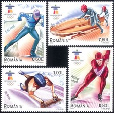 Romania 2010 Winter Olympic Games/Olympics/Sports/Skiing/Luge 4v set (n16425m)