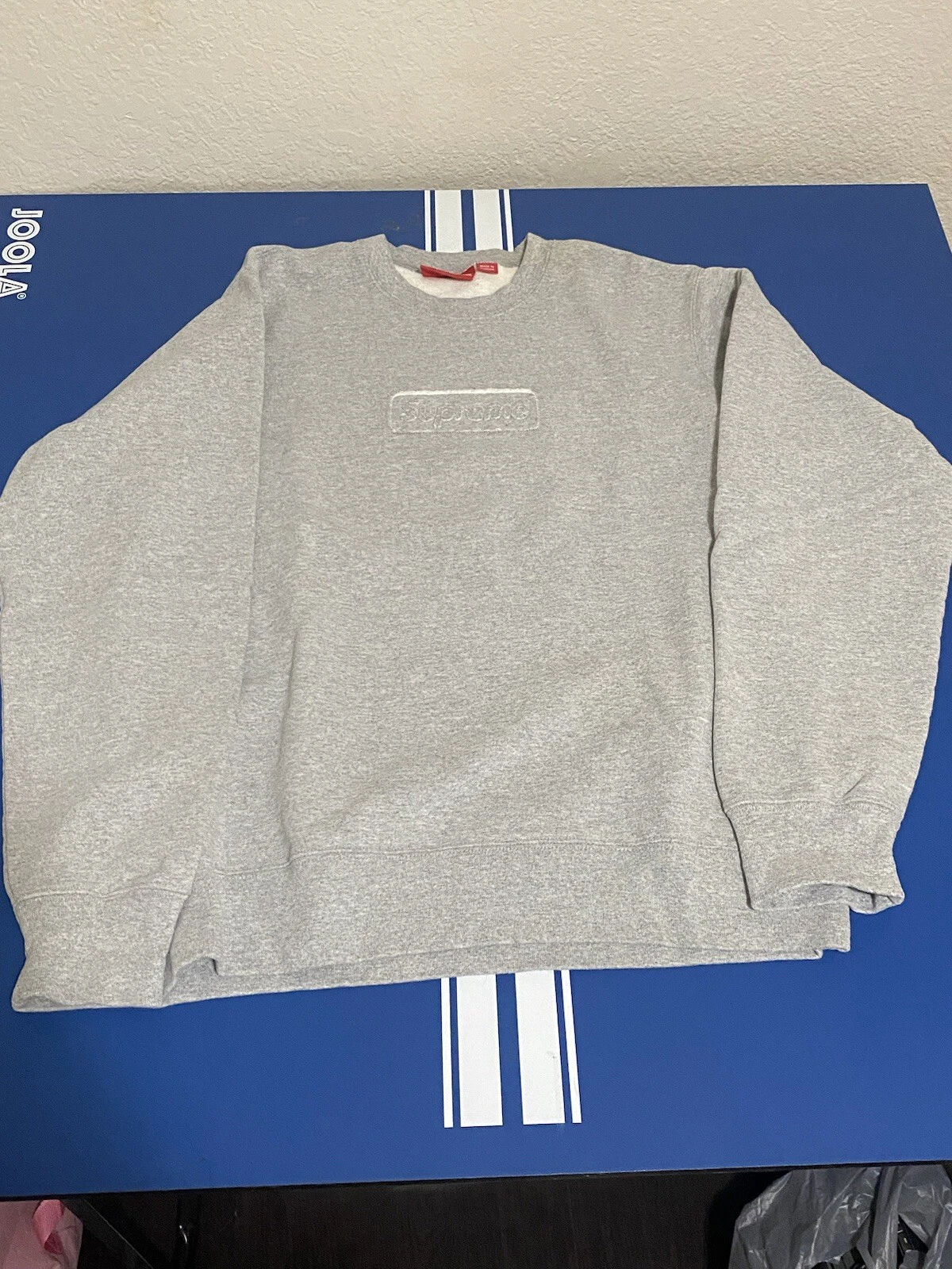Crewneck logo découpé suprême SS20 gris bruyère taille moyenne 