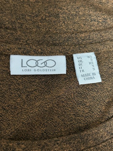 Top túnica LOGO de Lori Goldstein XS marrón bolsillos Lagenlook A347178 relajado - Imagen 3 de 12