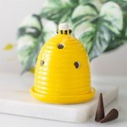 CERAMIC YELLOW BEEHIVE CONE INCENSE BURNER
