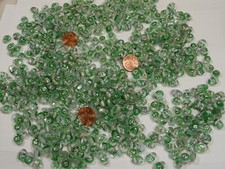 2 Pound Green Painted Face India Handmade Glass Beads Wholesale Bulk Lot CPO-8 