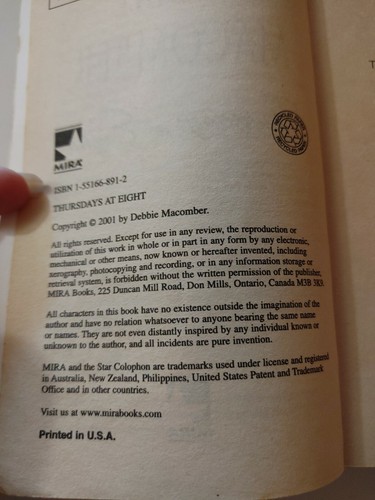 Debbie Macomber Thursdays at Eight Paperback 2001                                - Picture 4 of 5