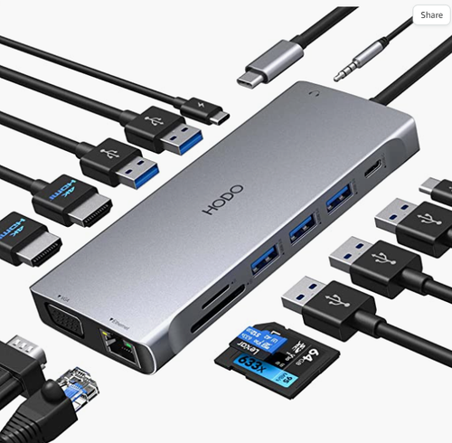 NEW HODO USB C Multi-Port Hub 14 In 1 Docking Station - Picture 1 of 6