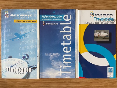 Lot of 22 different OLYMPIC AIRWAYS timetables 1990-2004 timetable schedule - Picture 7 of 8