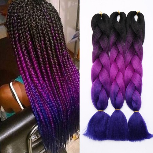 5 Stücke Bunt Jumbo Braid Kunsthaar Voller Kopf Highlight Flechten Extension 24" - Bild 25 von 60